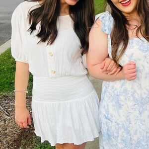 Olivaceous White Mini Dress Size Small